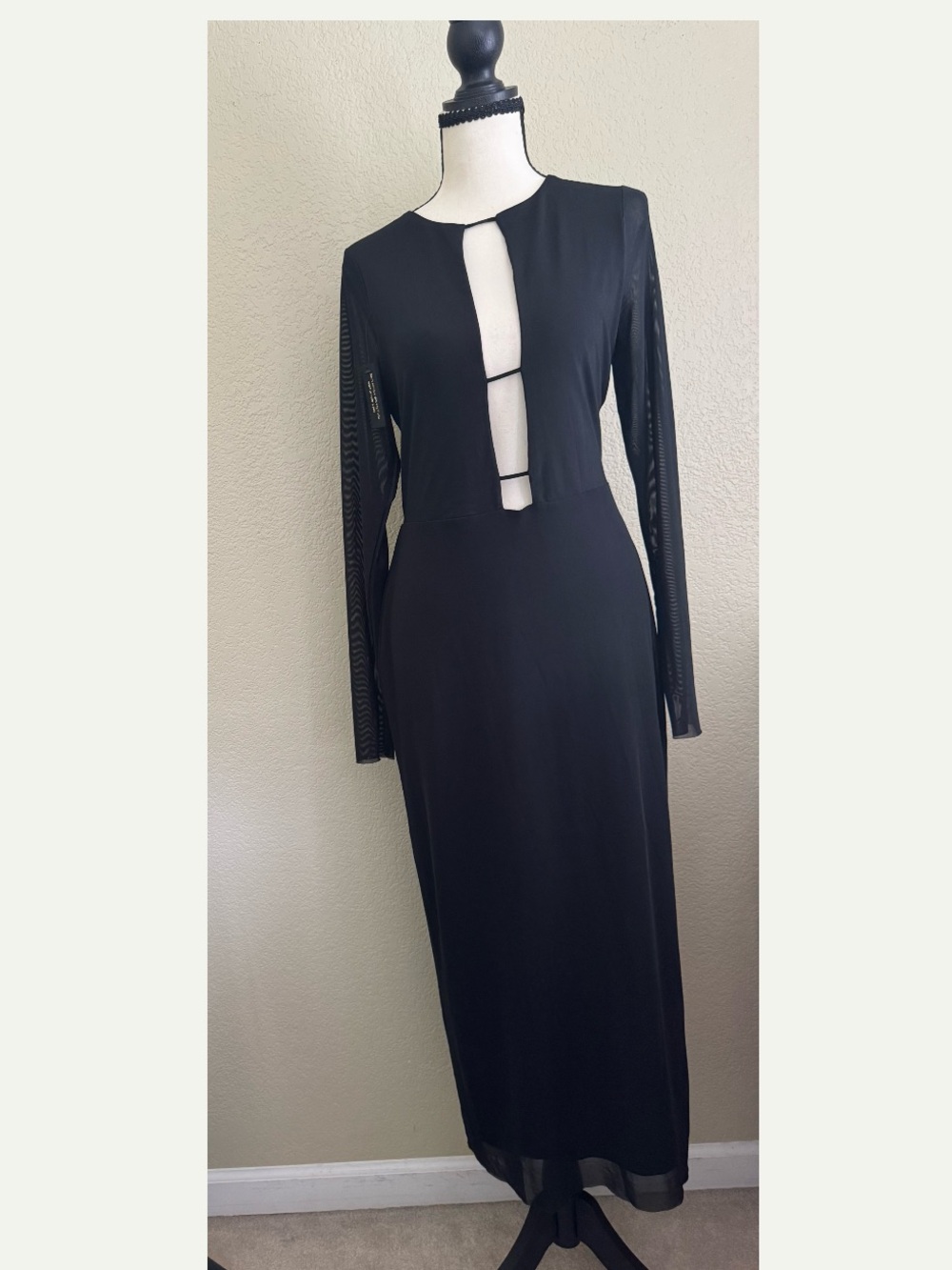 AFRM Black Long Sleeve Cutout Maxi Dress Size Large